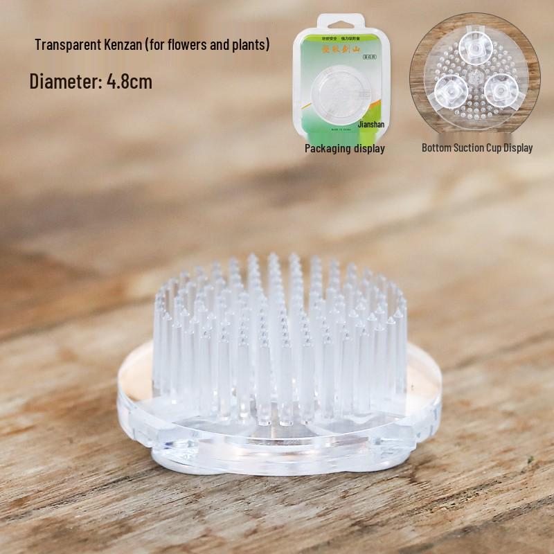 Transparent Plastic Kenzan Flower Holder for Zen Ikebana and Ohara School Arrangements