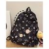 Bear Cartoon Print Backpack Versatile Soft Girl School Bag Teenage Girl Backpack