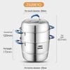 ASD 3-Tier 304 Stainless Steel Steamer Pot, 28cm with Flavor Separation