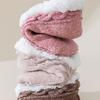 Knitted Twist Winter Floor Socks Coral Fleece Sleeping Socks Simple Thicken Plush Socks  Girls