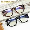 aoron Flat Mirror Aluminum Magnesium Round Retro Anti-blue Light, Optical TR Glasses Frame