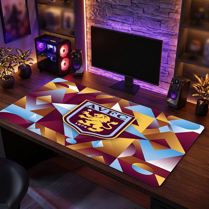 Aston Villa Football Print Large Mouse Pad, Anti-Slip Extended Gaming Desk Mat for Office Home