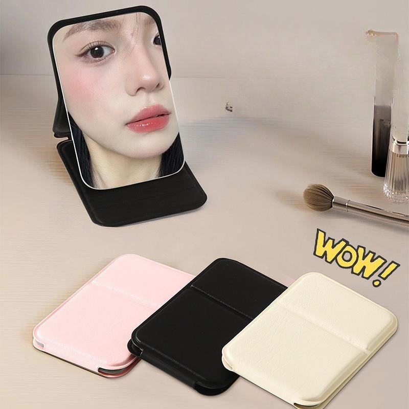 Portable Vertical Foldable Mirror Desktop Makeup Vanity Mirror for Students Dormitory Bathroom Travel Compact Cosmetic