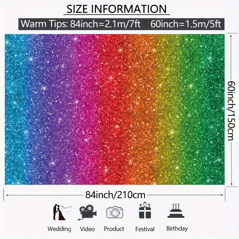 1pc, 2Dflat, Rainbow Background - Happy Party Decoration Banner, Photography Studio Props, Birthday, Room Decoration, Wsj