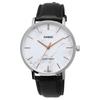 Casio Quartz Men's Watch MTP-VT01LM-7A White Marble Black Leather Band