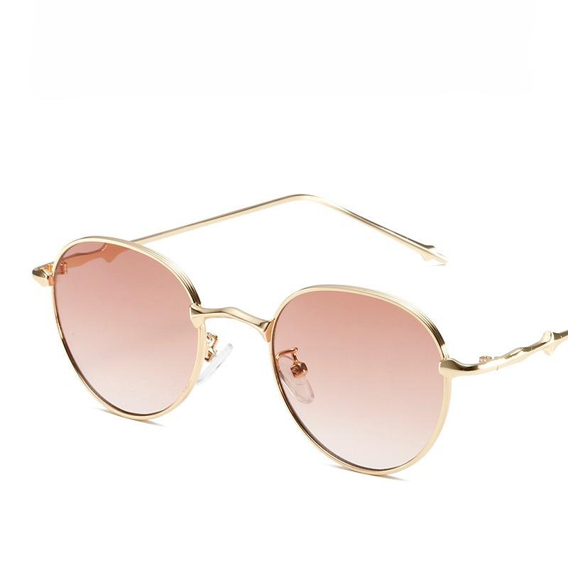 

Fashion Round Full Frame Sun Glasses Light Color Tinted Sunglasses Retro Vintage Thin Mirror Lens Glasses for Beach Vacation as pictures