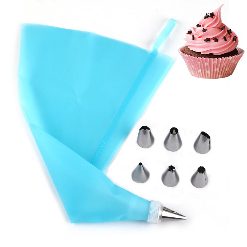 Silicone Pastry Bag Stainless Steel Nozzle DIY Cake Cream Decorating Tip Set Mouth Icing Piping Cream Baking Decor Tools