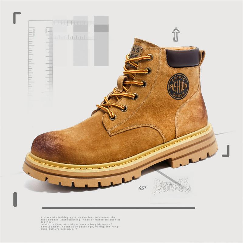 Winter new warm casual cotton boots versatile leather boots velvet Martin boots men's boots model 6224-J