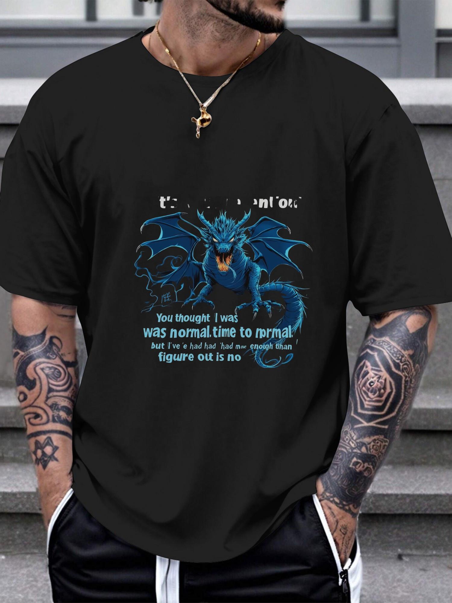 1pc Japanese comic dragon graphic T-shirt S