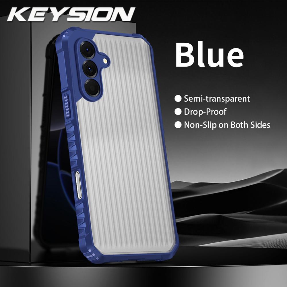 KEYSION Heavy Duty Shockproof Phone Case for Samsung A56 5G A36 A26 A16 4G Silicone+PC Translucent Matte Cover for Galaxy A17 5G