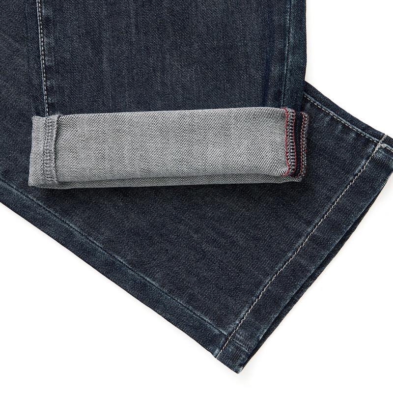 Qipai Men's Lycra Cool-Feel Straight-Leg Jeans