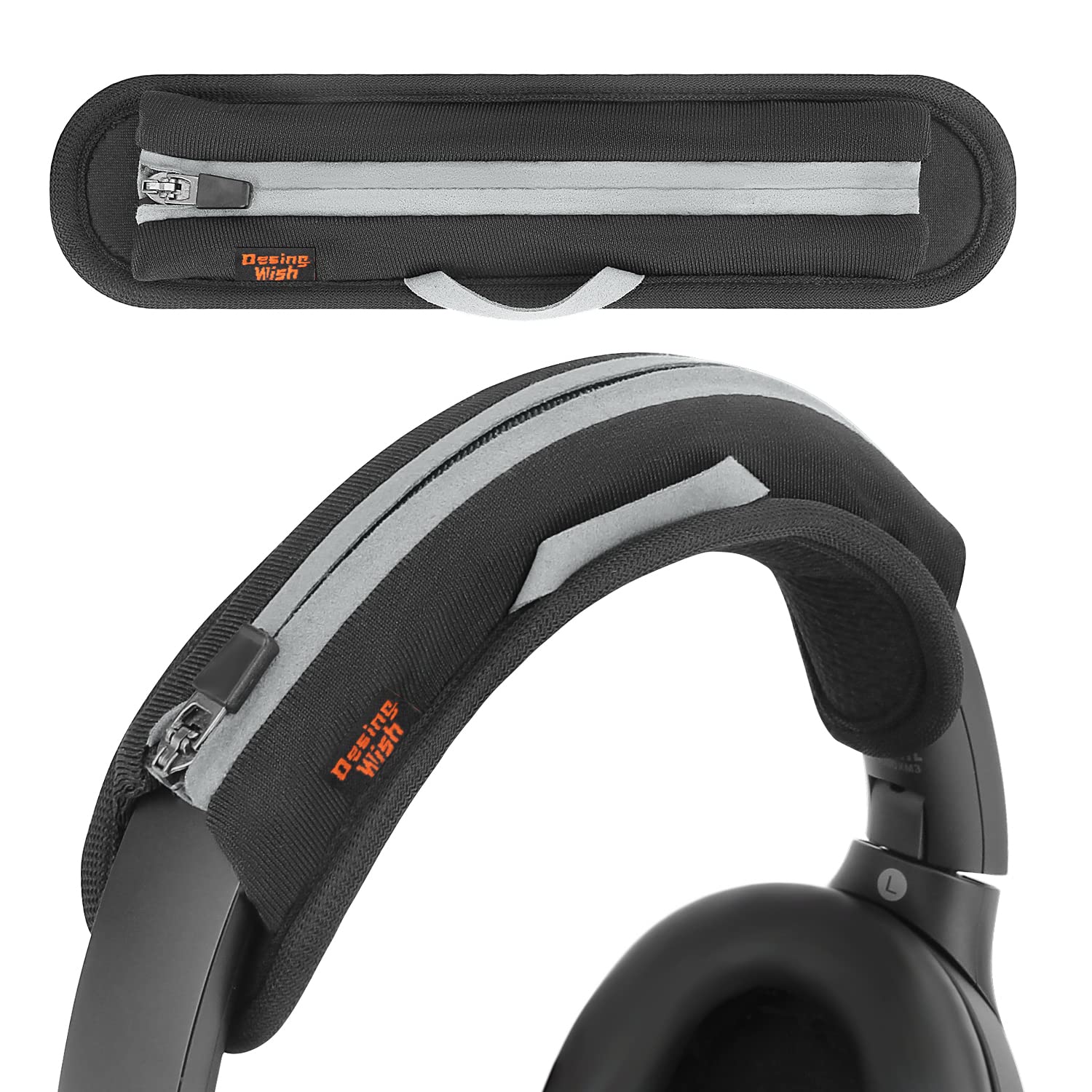 

Desing Wish Replacement Headphone Cover with Zipper Stretchy Lycra Compatible with a Variety of Including and Edifier Design, Material, Hangable, чорний