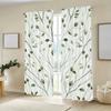 2Pc  Leaf Pattern Printed Curtains, Polyester Fabric, Machine Washable, Perfect For Bedroom, Study, Living Room, Office