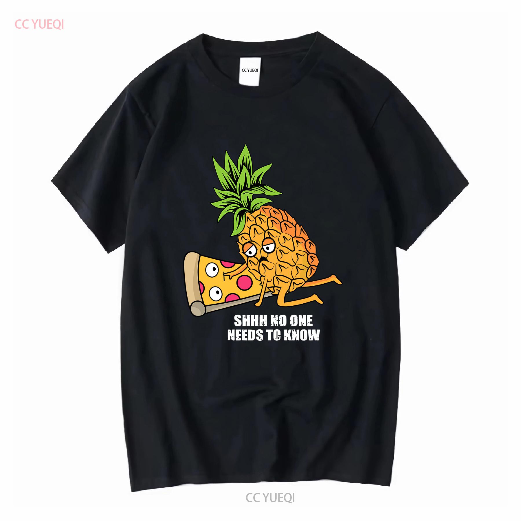 

Pineapple Belongs on Pizza Lover Funny Pun Meme Vintage Men s T Shirt long or short sleeves vintage Washed fashion Casual M