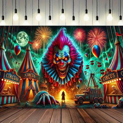 1 Piece Creepy Circus Multifunctional Party Banner