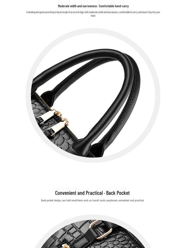 Textured Stone Pattern Korean Style Women's Crossbody Shoulder Handbag