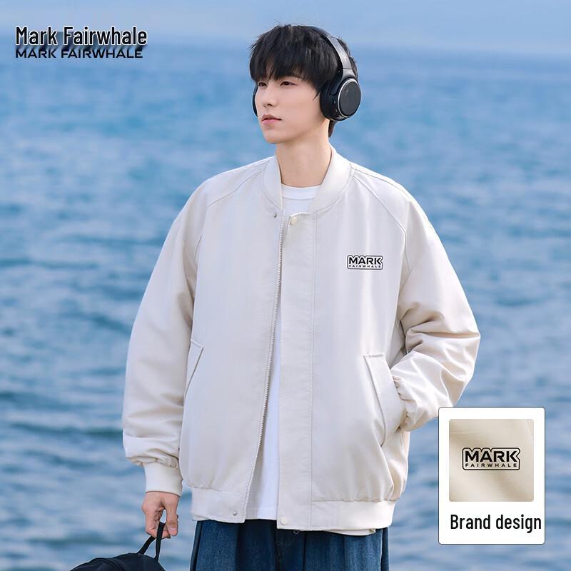 Mark Fairwhale Herren Amerikanisch Minimalistisch Einfarbig Lässige Jacke