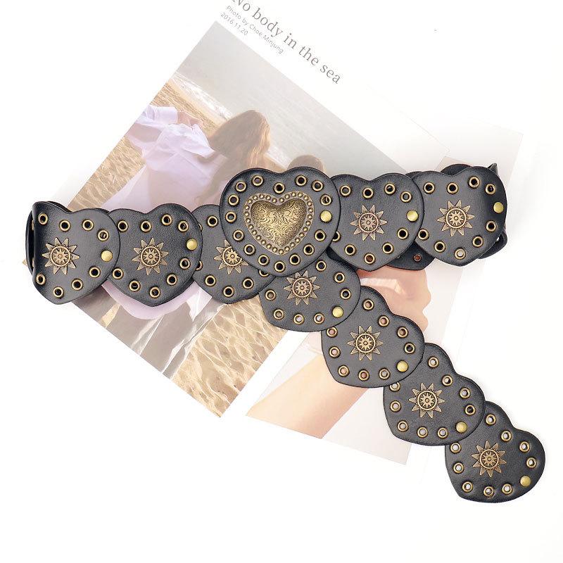 Western Style Belt Women, Love Hollow Air Eye Millennial Retro Style Skirt Waist Women S Belt чёрный