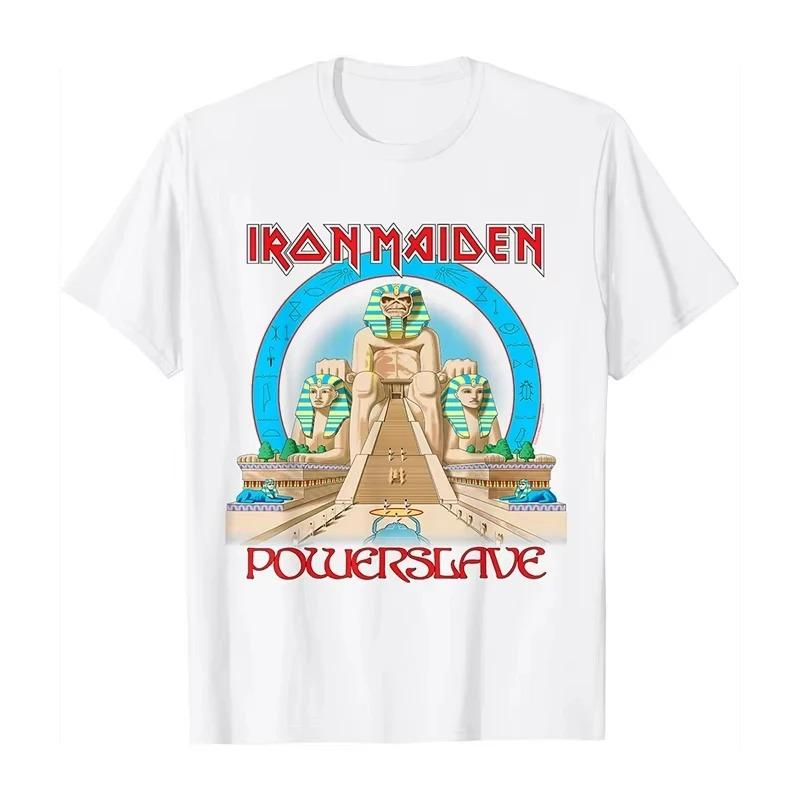 Letní Populární Kapela Fer Maiden Iron Maiden Tmavý Rock Punk Volné Retro Nadměrná Krátký Rukáv Tričko Dámské Oblečení Grafická Trička