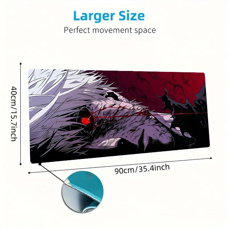 Tokyo Ghoul Mouse Pad, Large Gaming Desk Mat, Non-slip XXL Mousepad for Laptop & Tablet, Mini PC Playmat with Stitched Edges