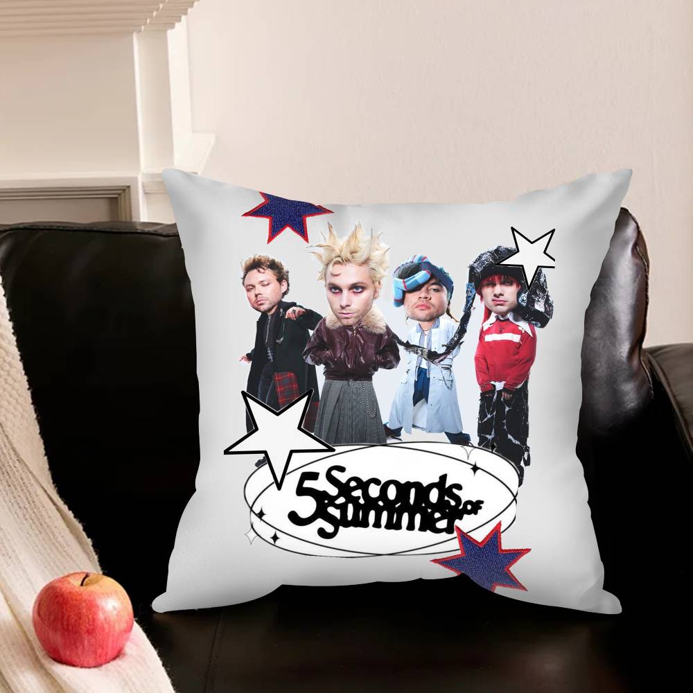 Band 5 Seconds Of S-Summer 50S Pillowcase For Sofa Room Office Decor Printing Protector Cushion Cover Valentine Gift Custom