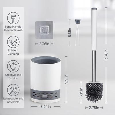 סט מברשת ומחזיק אסלה, מברשת ומחזיק לקערת אסלה לארגון חדר רחצה, מברשת אסלה סיליקון זיפים רכים