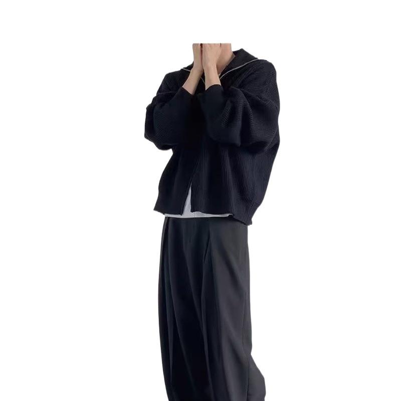 Men's Trendy Half-High Collar Cardigan Sweater, Autumn/Winter 2023 Collection