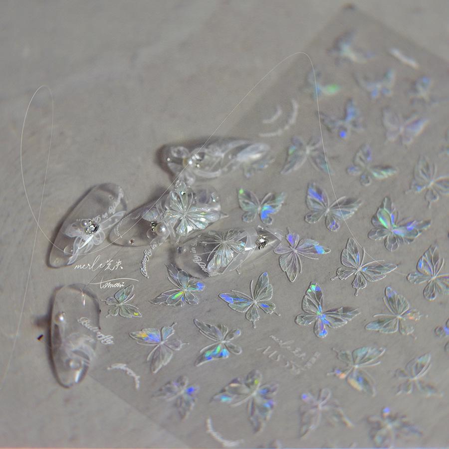 Tomoni Shell Light Lost Collaboration Japanese Retro Nail Butterfly Stickers (MS555)