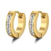 1/9 Pairs Unisex Punk Stainless Steel Crystal Cubic Zirconia Round Huggie Hoop Earrings for Men Women Daily Party Wear Jewelry