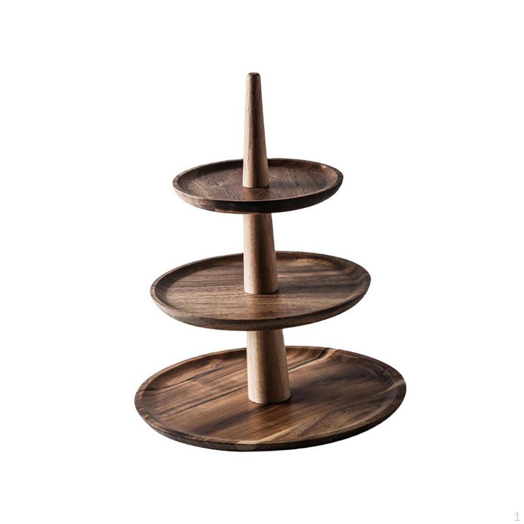 Elegant Wooden Cupcake Holder Tiered Dessert Stand for Parties