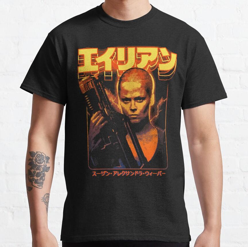 

в Японии никто не услышит твой крик, японский инопланетный ретро, мужская и женская одинаковая повседневная мода, высококачественные короткие рукава S