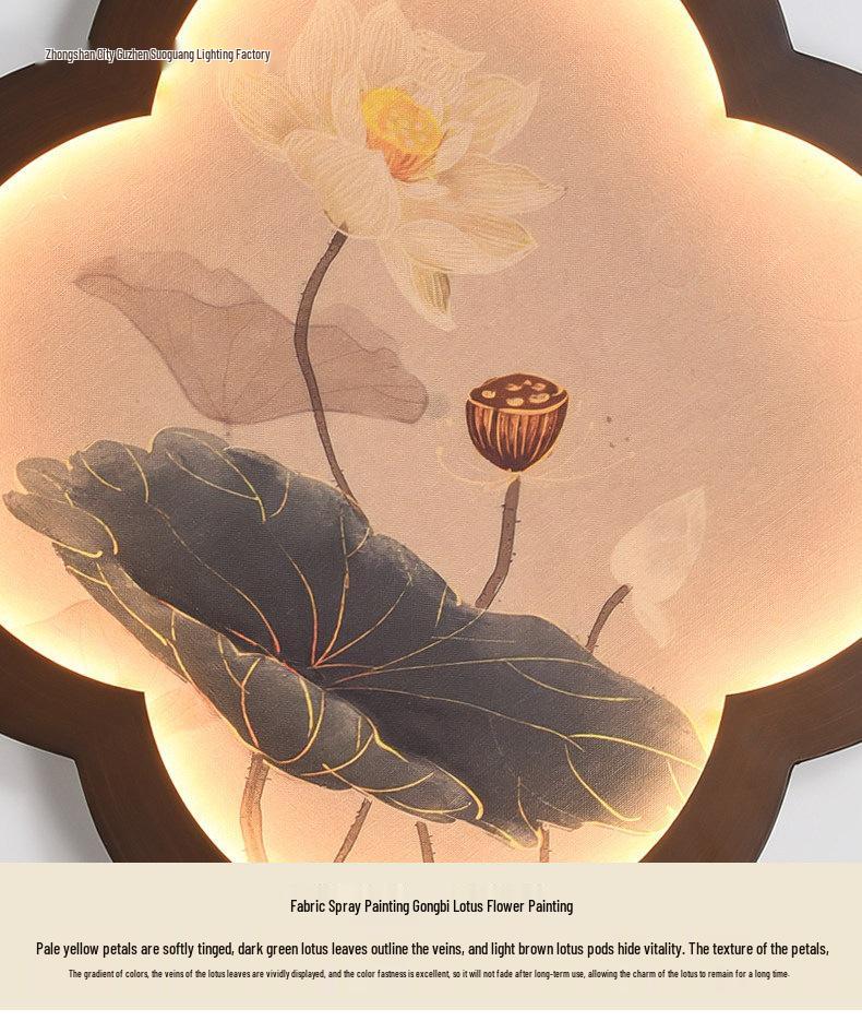 Song Dynasty Zen Mural Lamp: Retro Wall Light for Living Room, Hallway, and Staircase