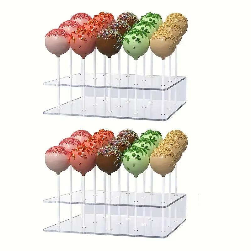 3-10pcs Acrylic Cake Pop Stand Kit 15/20Hole Lollipop Display Holders Candy Pops Holder Weddings Birthdays Party Dessert Display