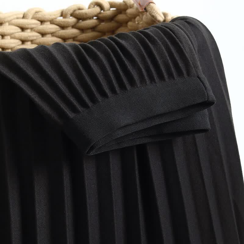 Women's High-Waist A-line Pleated Long Skirt