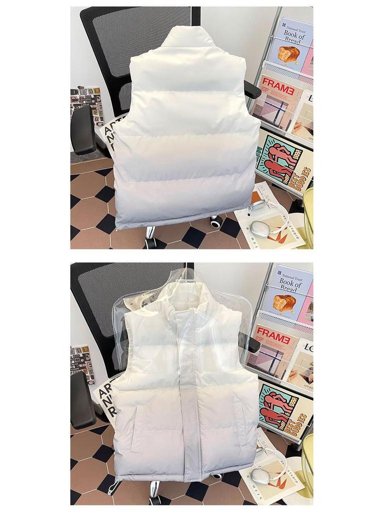 Unisex Gradient Stand Collar Winter Vest - Fashionable, Casual, and Versatile Outerwear