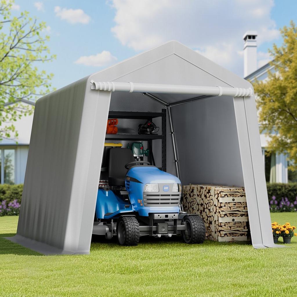 Outdoor Storage Shelter Shed 8x8 ft Waterproof Carport Canopy Garage Tent