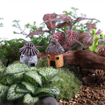Okrúhly slamenný domček DIY miniatúra zo živice pre mikro krajinu
