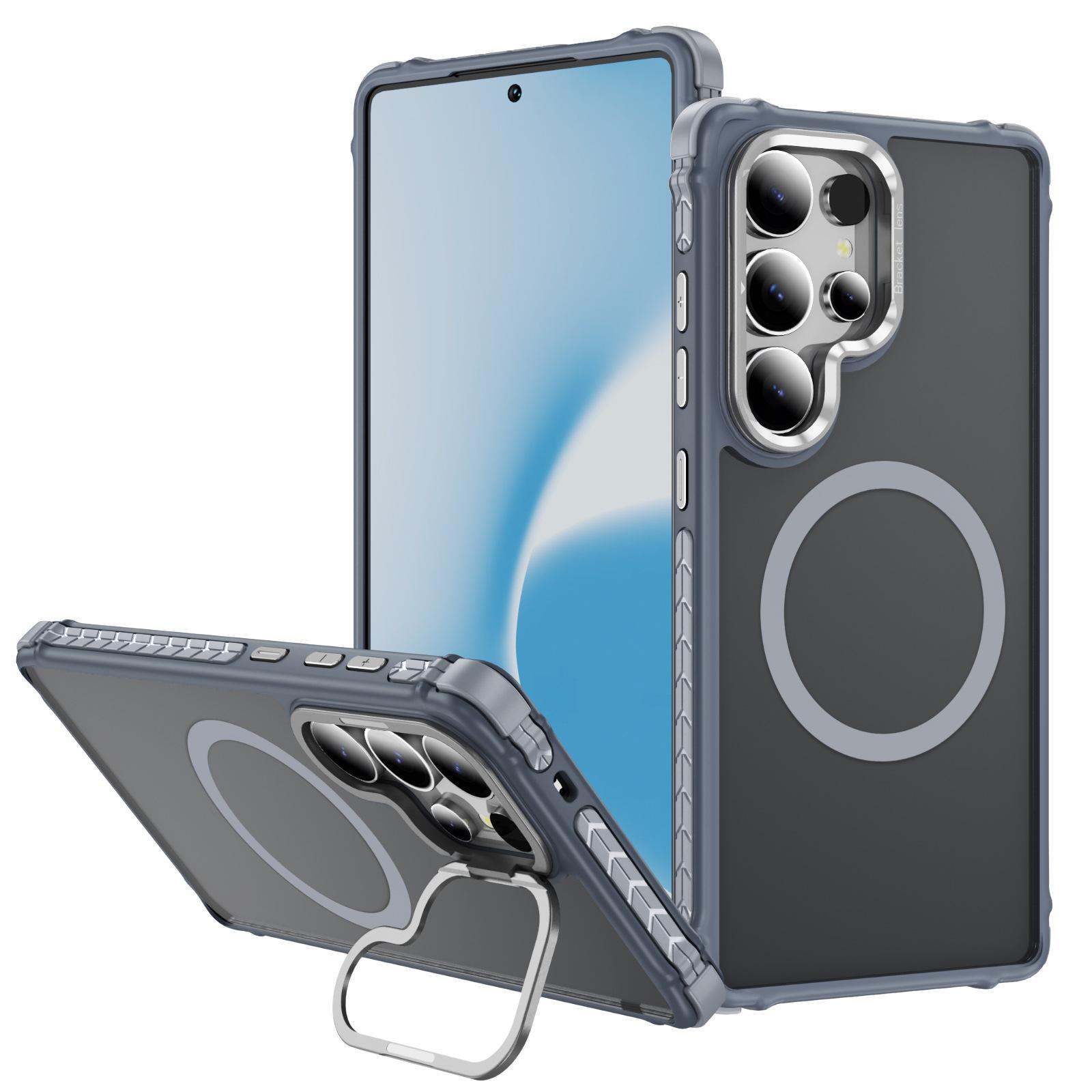 

For Samsung Phone Case S25u Business Style Magnetic Phone Case with Invisible Bracket Phone Case S23