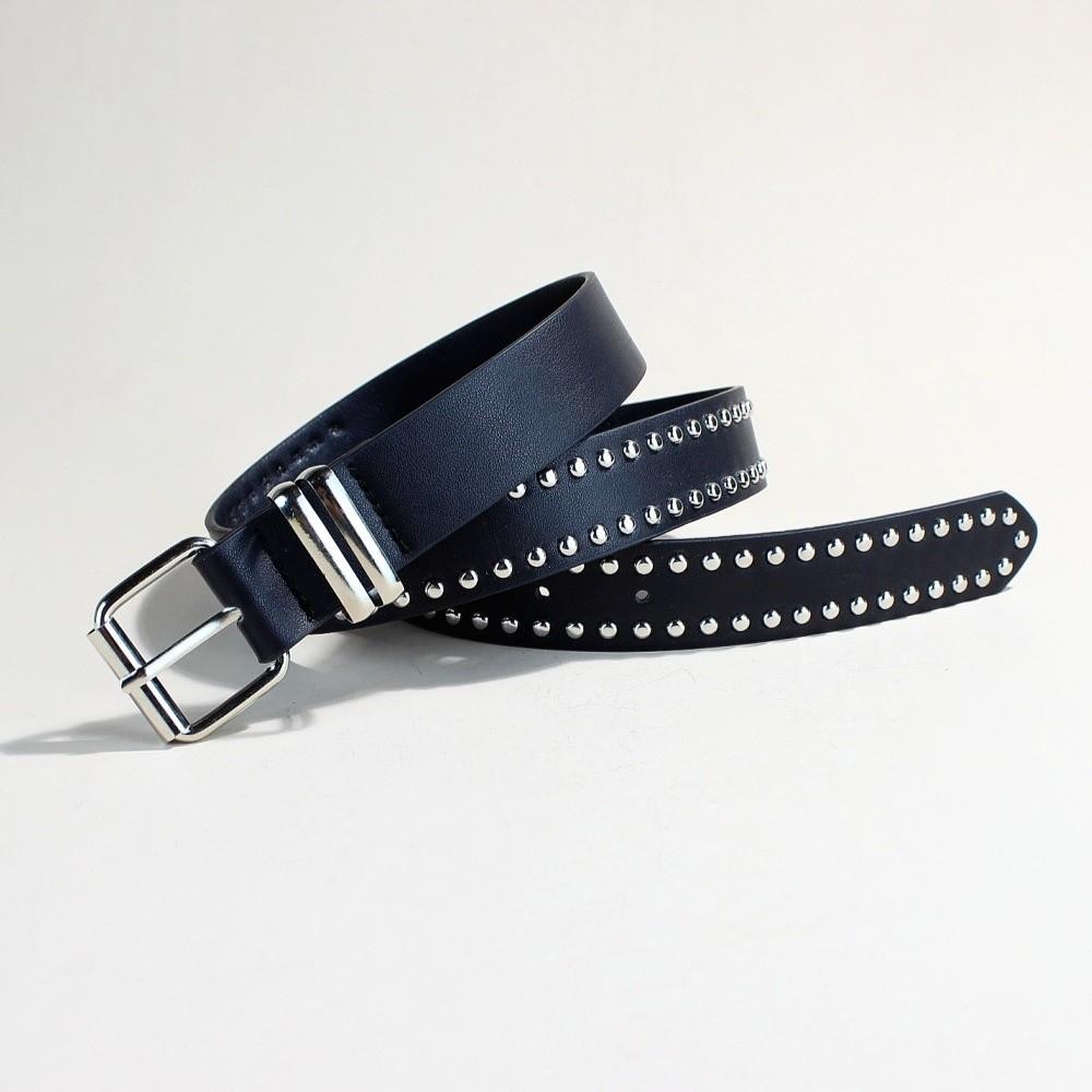 Adjustable Women's Rivet Belt PU Leather Decorative Jeans Belt New Buckle Belt for Skirt