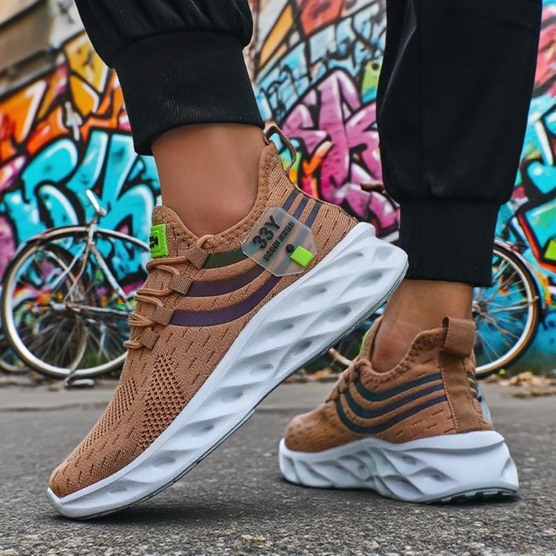 

Summer Men s Shoe Street Explosion Trend Breathable Mesh Sneakers Fashionable Versatile Cushioning Soft SoleTennis Walking Shoes 36