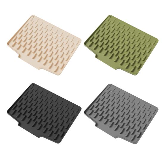 Yousheng Silicone Drain Mat Heat-resistant Non-slip Kitchen Drying Pad Water Drainage Design Hotel Kitchen Utensil Drying Pad