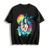 Cosmic Mother And Child Watercolor Print Parent-child Top Pure Cotton T-shirt
