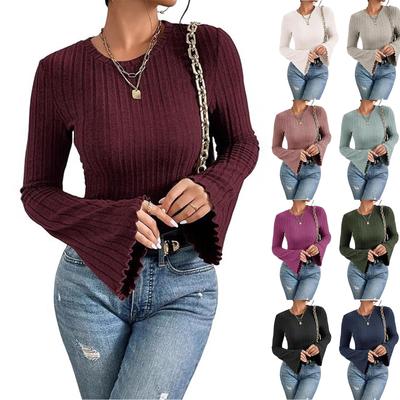 Women's Fashion Casual Bell-Sleeve Collared Blouse