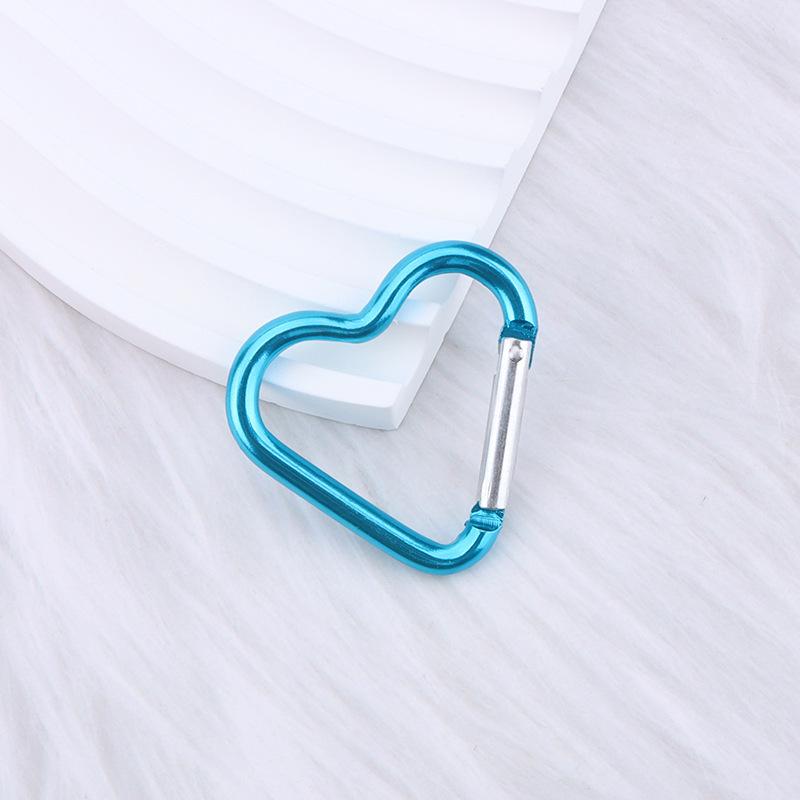 Heart-shaped Aluminum Carabiner Keychain Clip Outdoor Tools Water Bottle Keyring Hook Climbing Camping Travel Kit Hook Accessory