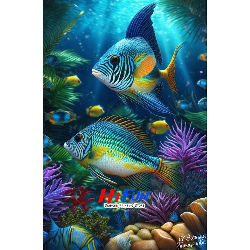 New Fish Under The Sea Landscape Diamond Painting Embroidery Cross Stitch Mosaic Tropical Fish DIY Full Drill Diamond Art