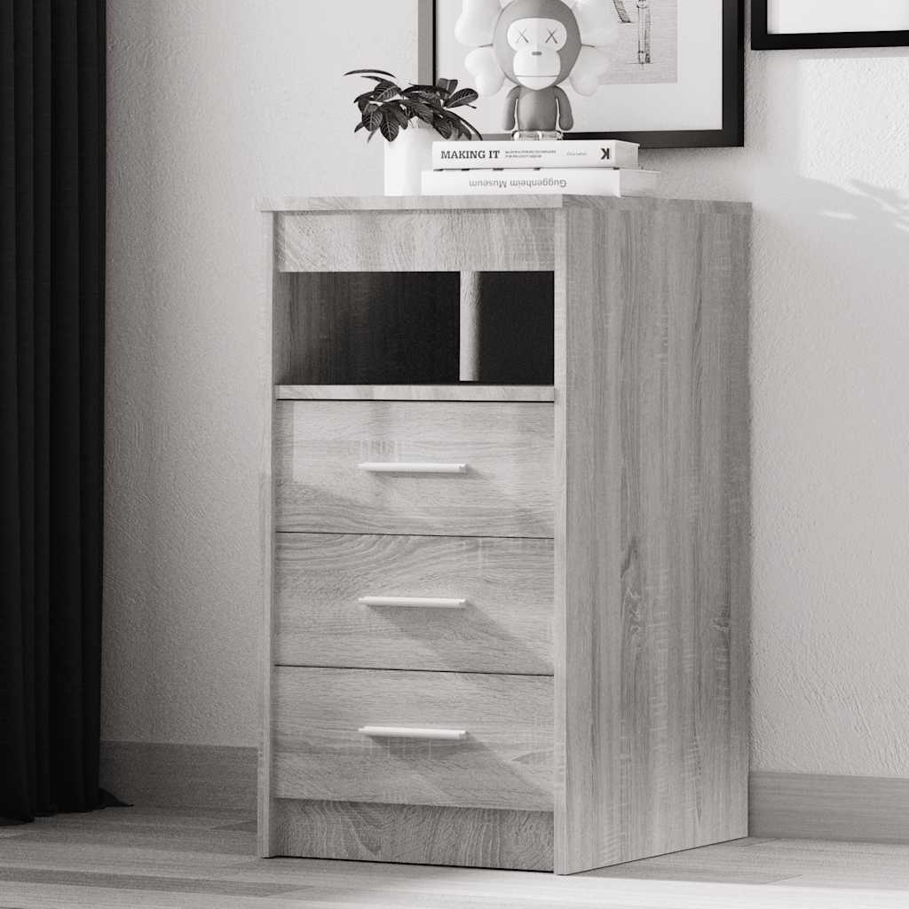 Sideboard with Drawers Grey Sonoma 40 x 50 x 76 cm Engineered Wood