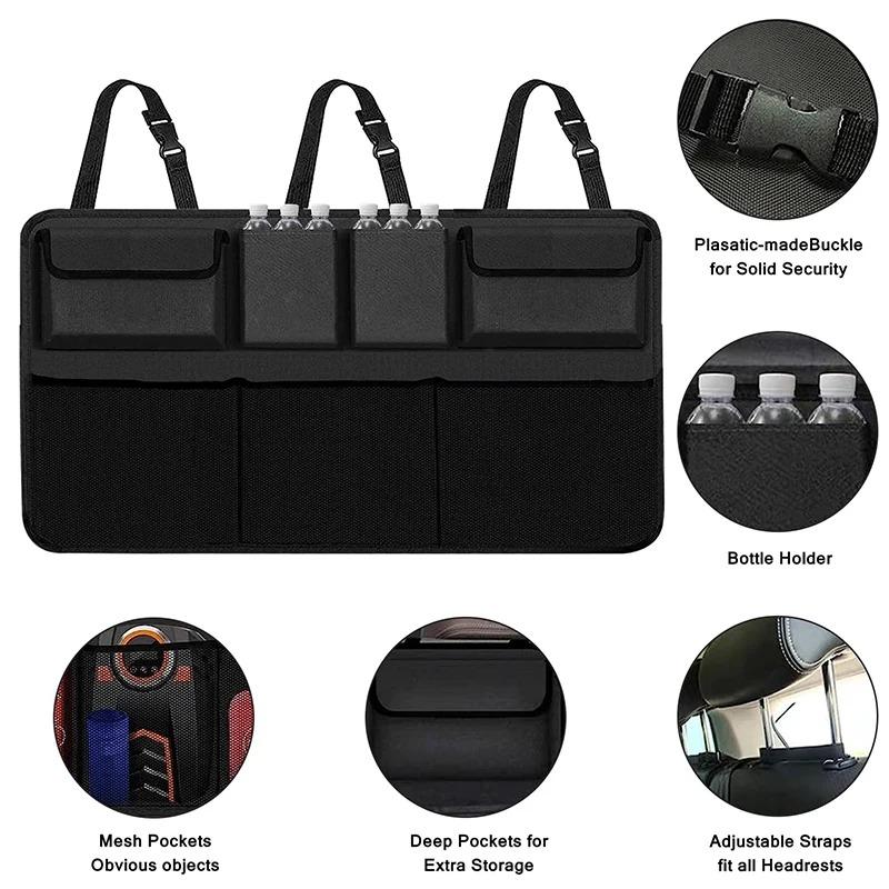 Oxford fabric Car Trunk Organizer Automatic Storage Bag SUV Car Rear Seat Backrest Hanging Bags Net Bags Travel Storage Bag Accessories