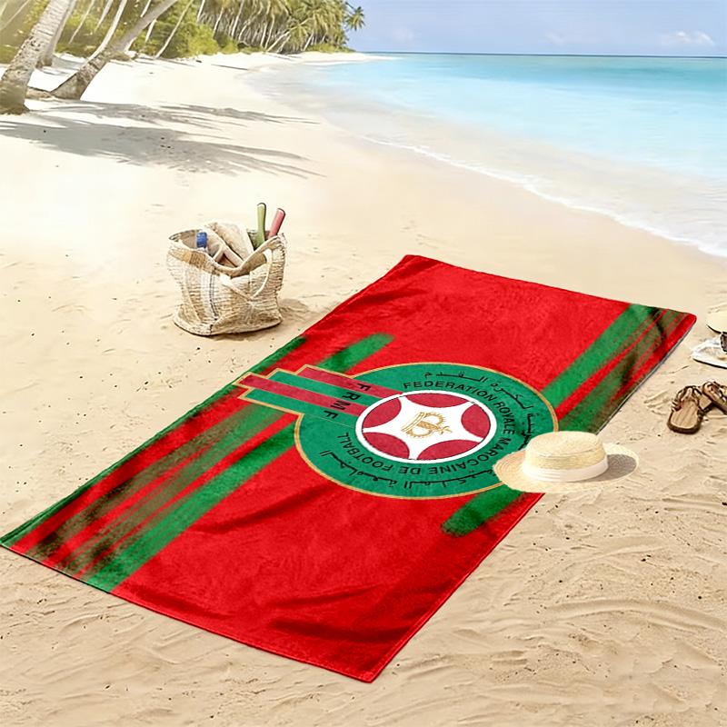 Morocco National Football Team Print Beach Towel, Large Soft Quick Dry Towel for Beach Camping Swimming