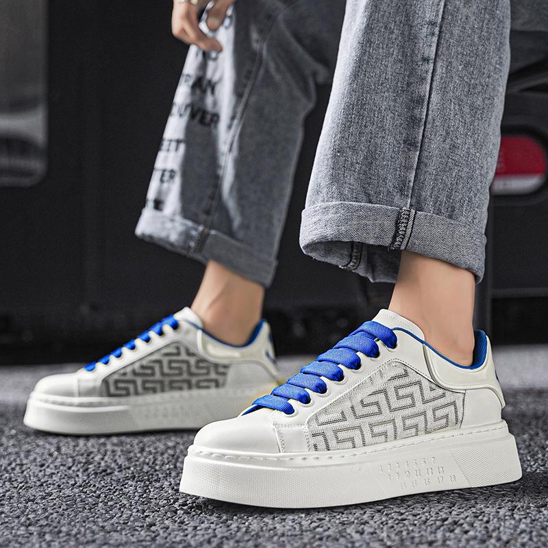 2024 Nuove Scarpe Sportive da Uomo Traspiranti con Lacci Resistenti all'Usura e Comode Scarpe da Skate Personalizzate con Faccina Sorridente Scarpe Casual