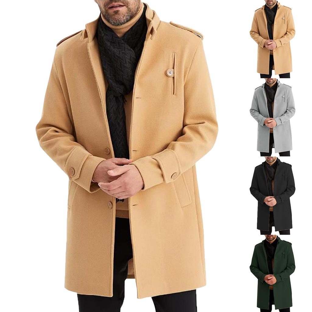 Fashionable Lined Woolen Coat Medium To Long Warm Jacket